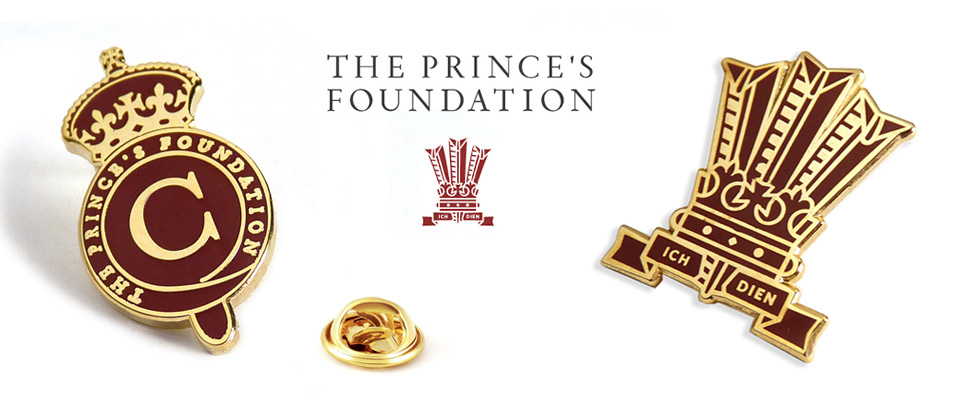 Bespoke enamel pins made exclusively for the princes foundation